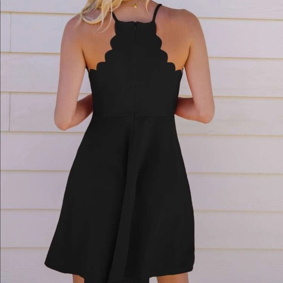 Scallop Trim Solid Cami Dress - Picture 4 of 7